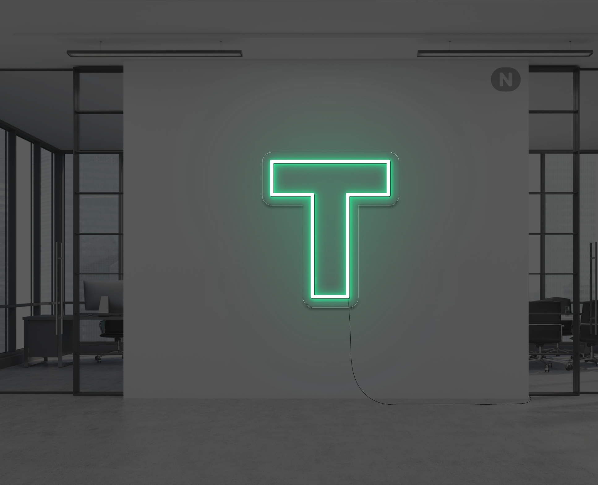 lettre-neon-t-verte