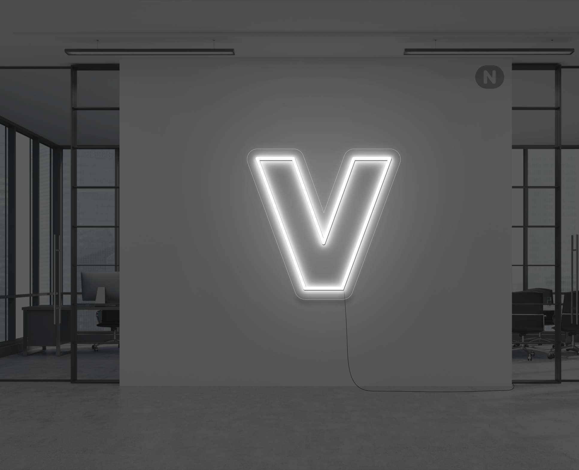 lettre-neon-v-blanc