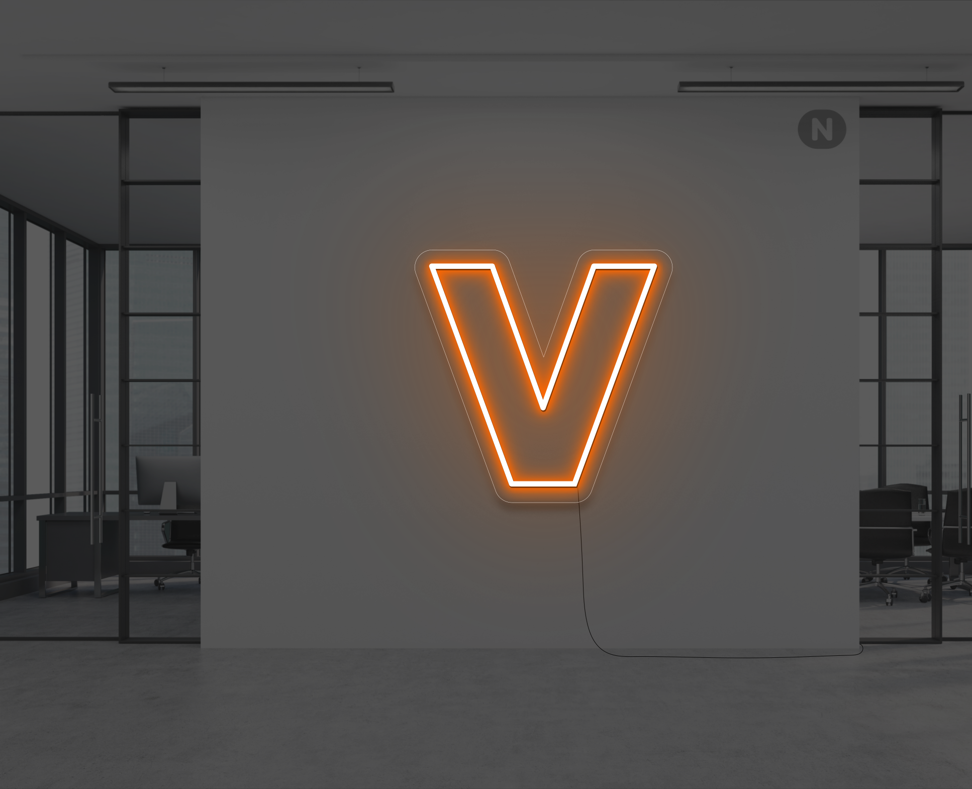 lettre-neon-v-orange