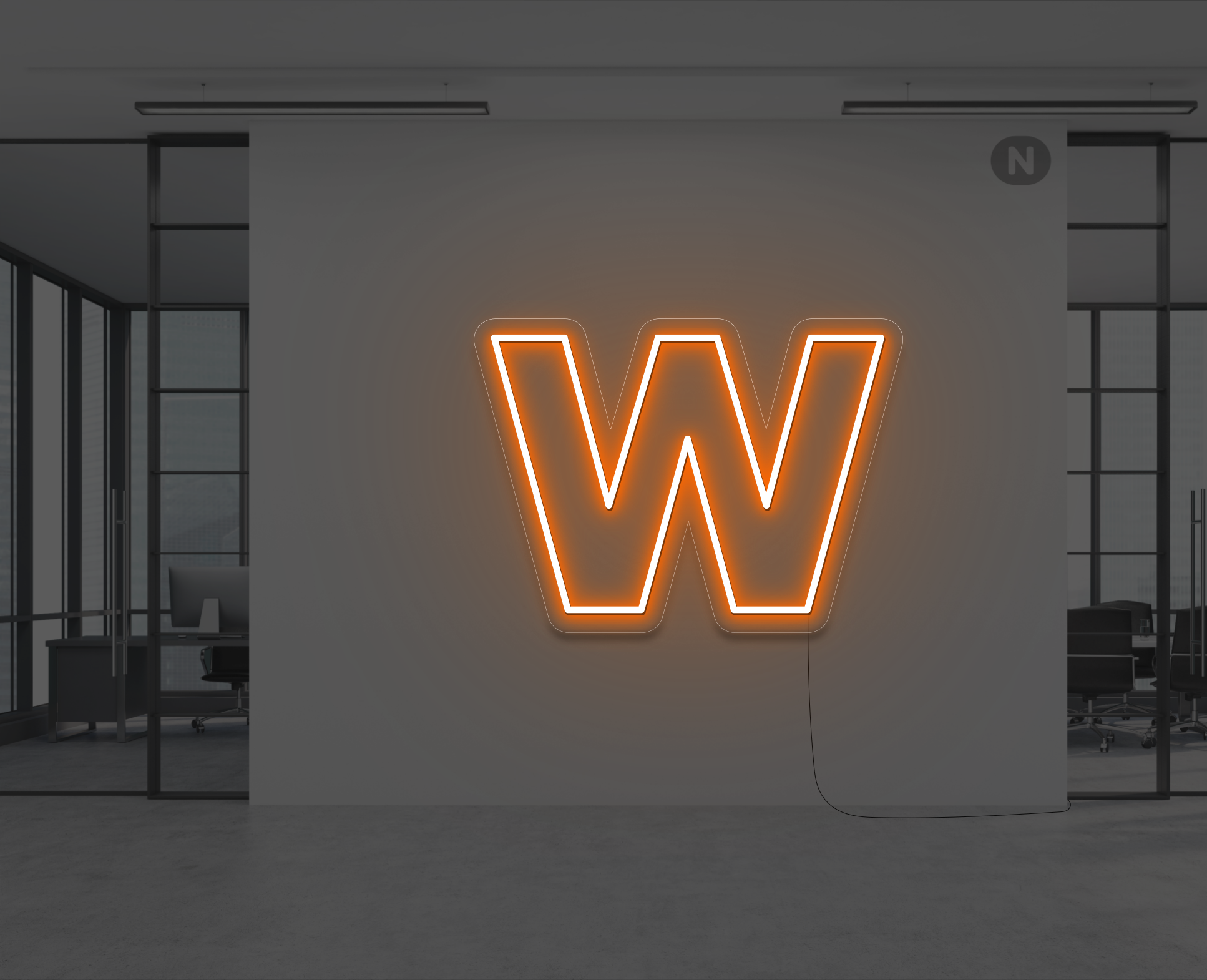 lettre-neon-w-orange