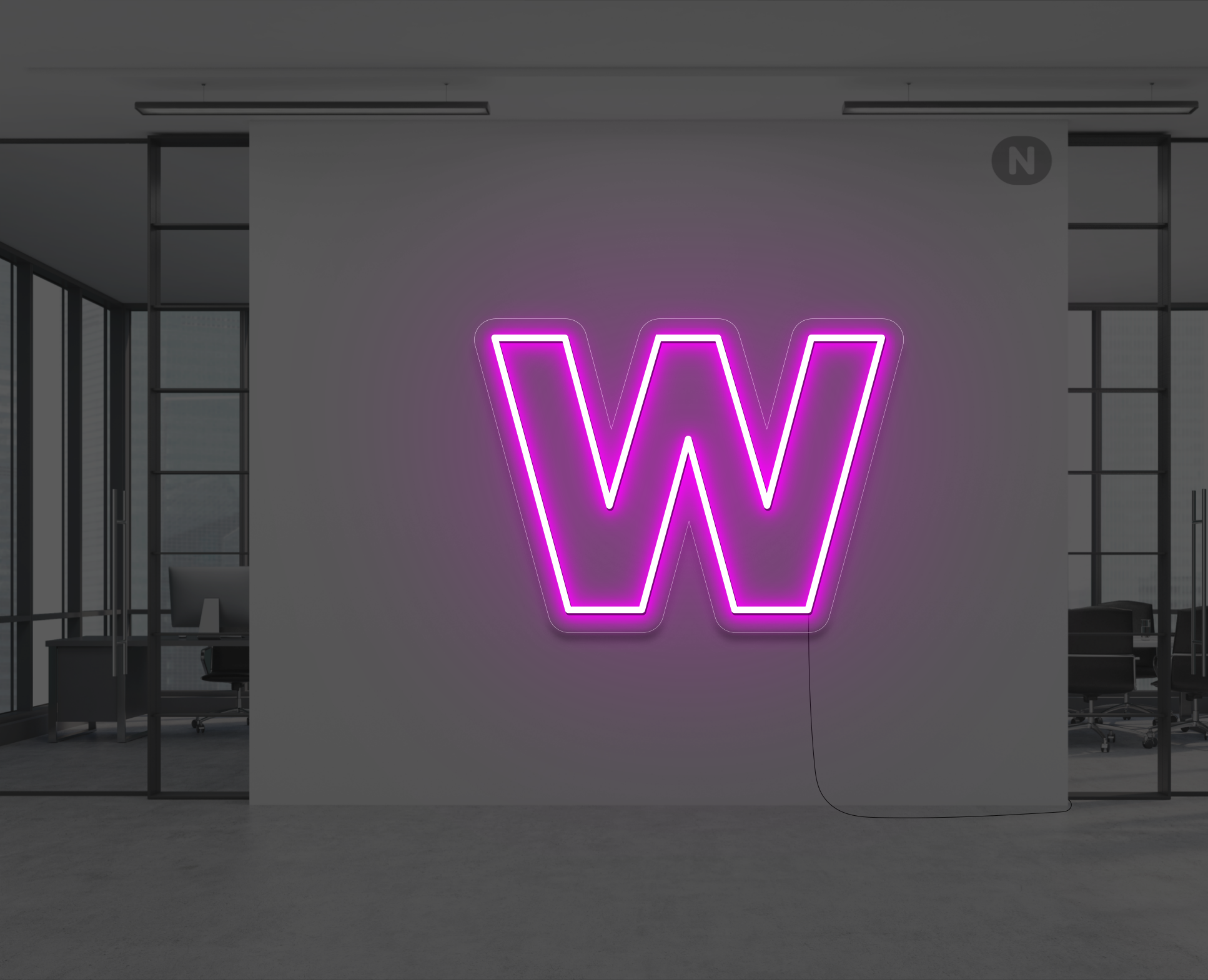 lettre-neon-w-rose-neon
