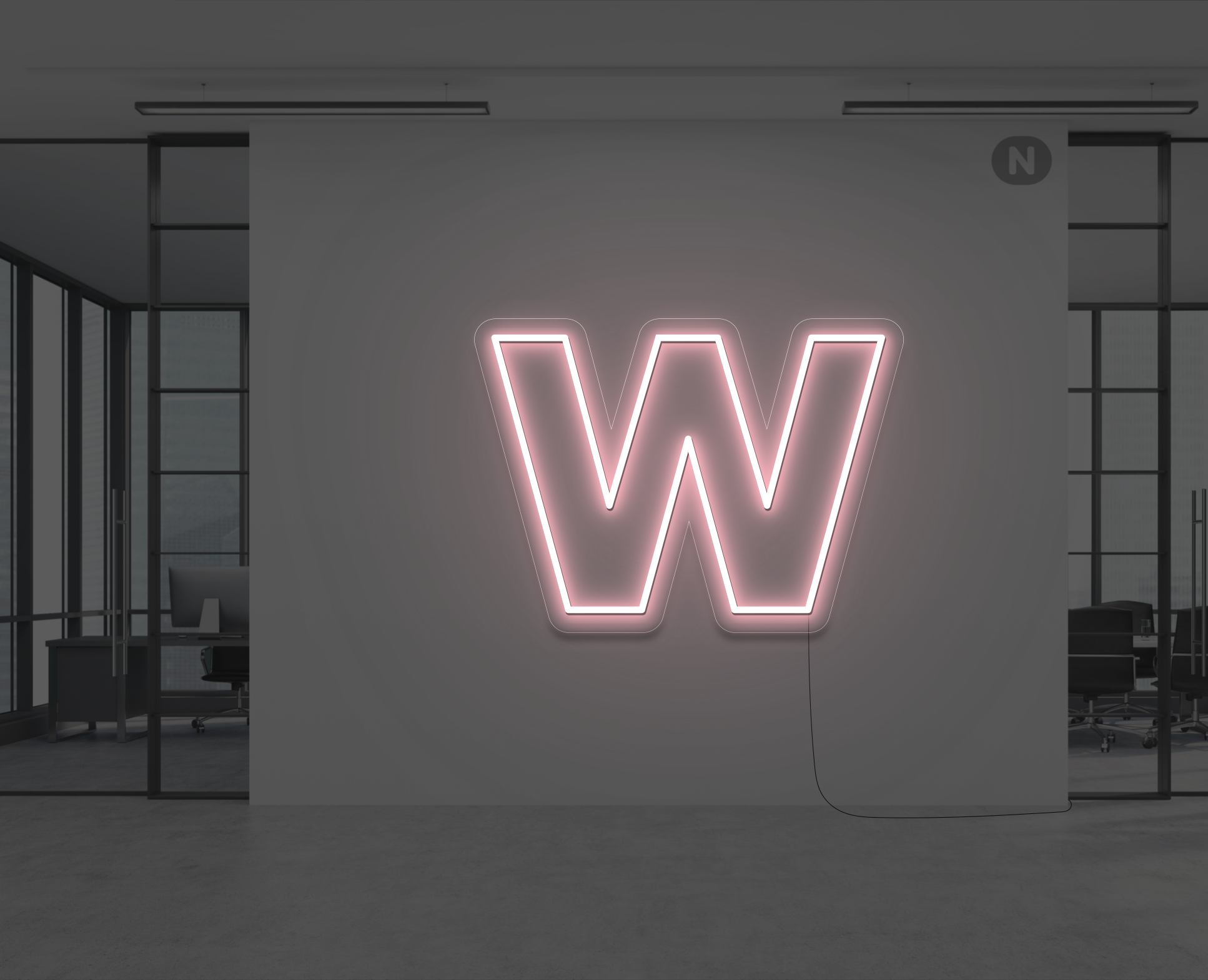 lettre-neon-w-rose