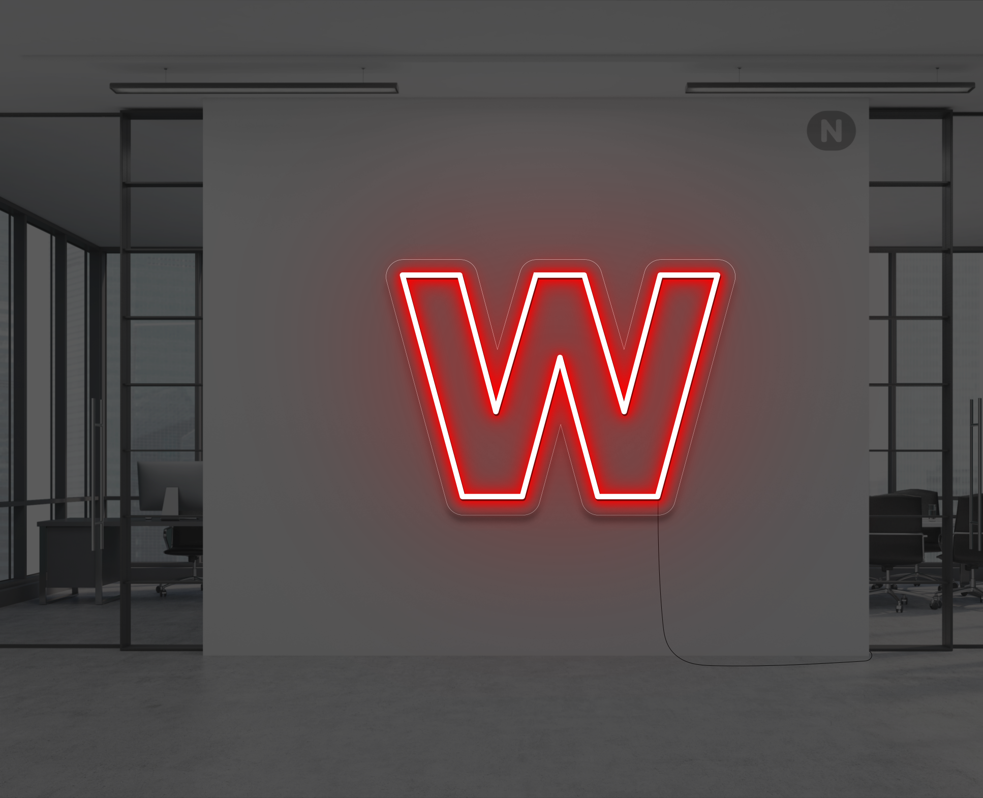 lettre-neon-w-rouge