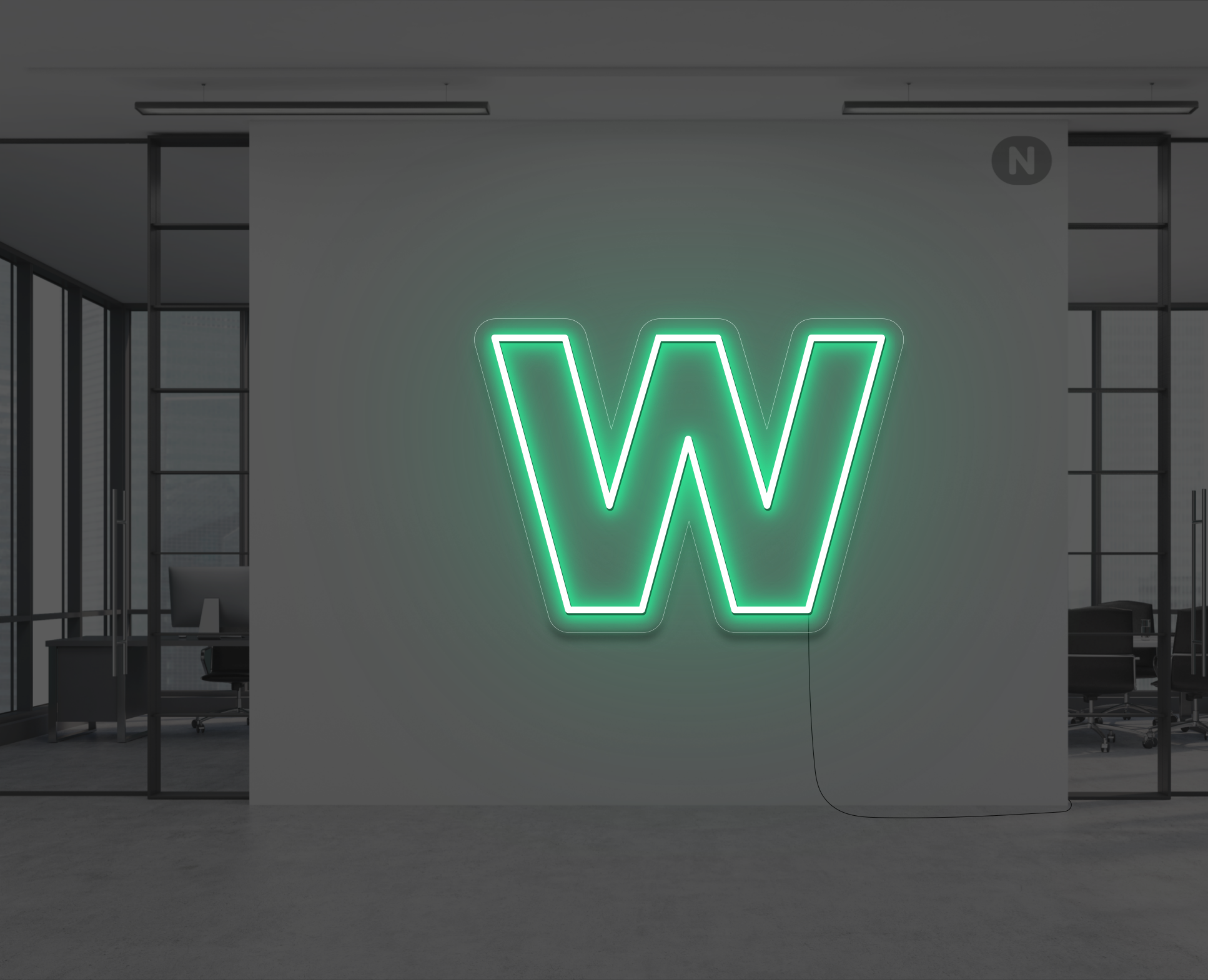 lettre-neon-w-verte