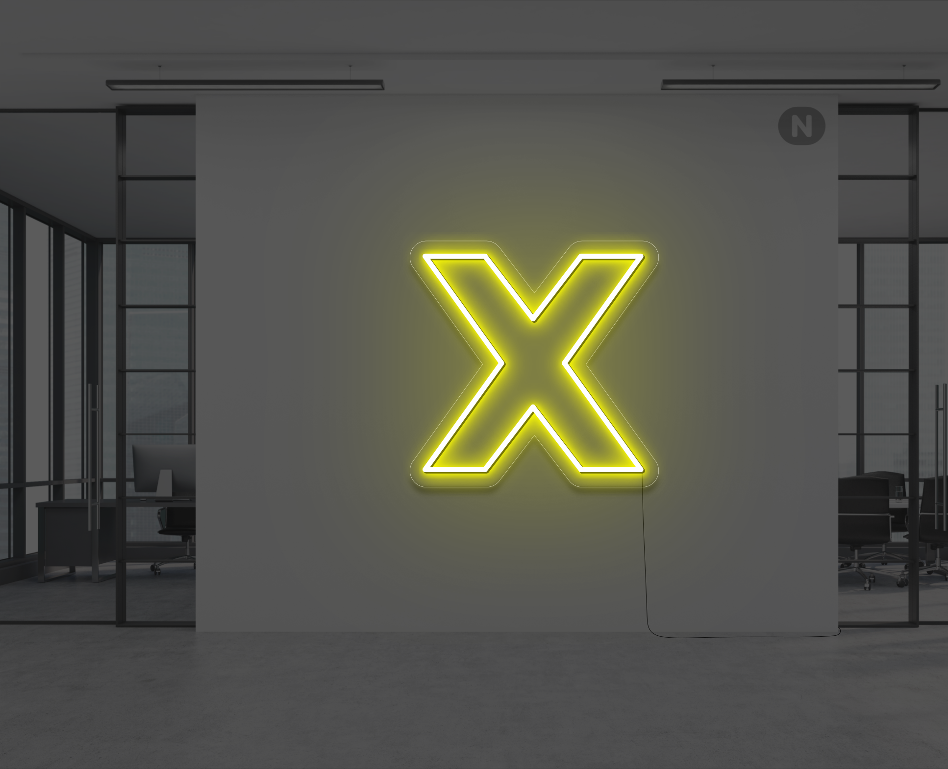 lettre-neon-x-jaune
