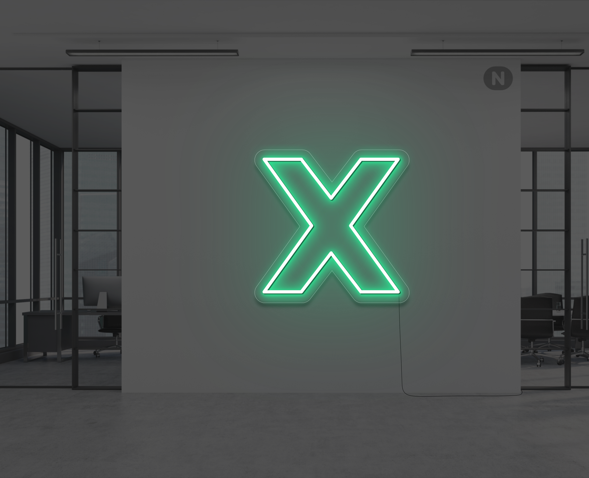 lettre-neon-x-verte