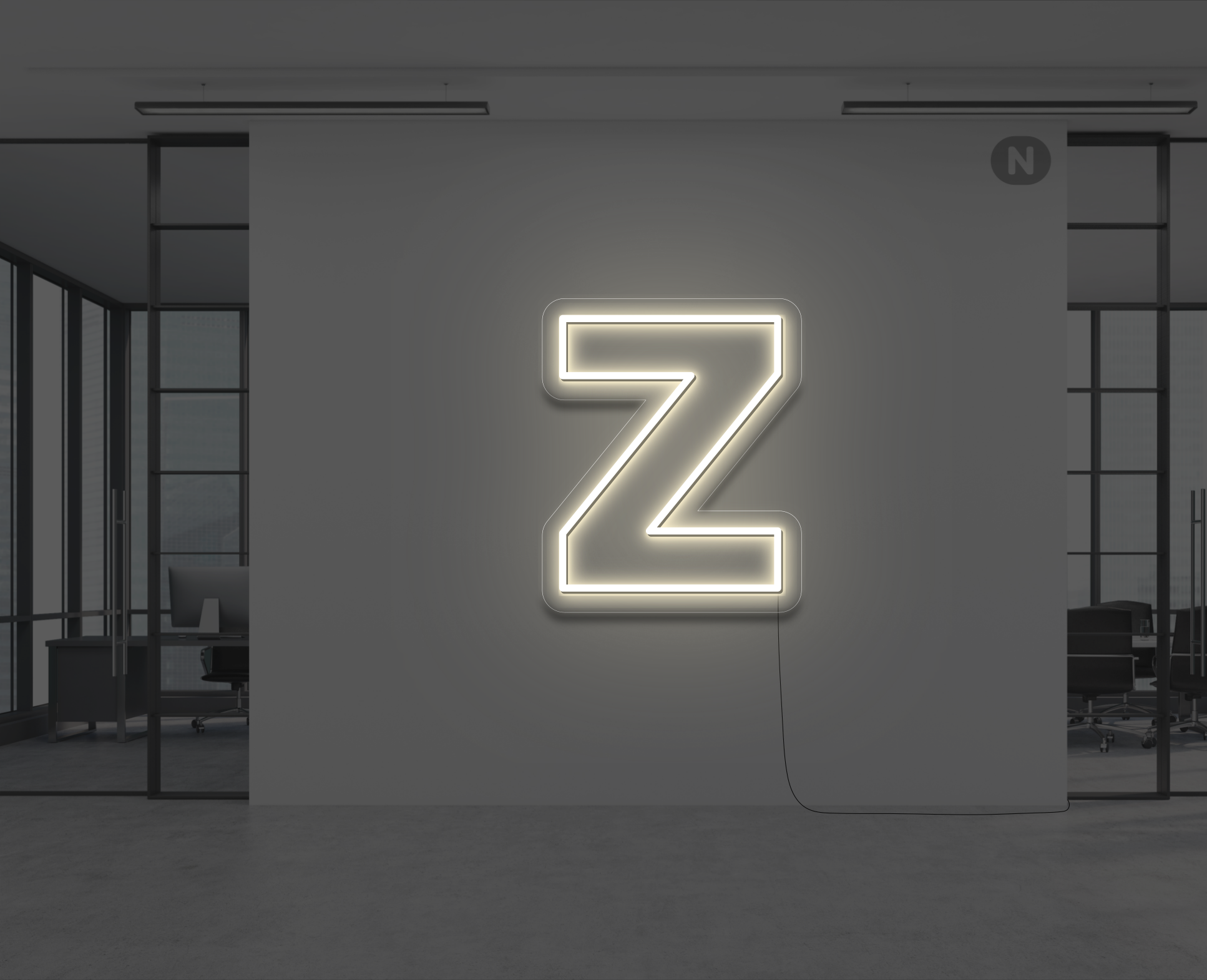 lettre-neon-z-blanc-chaud