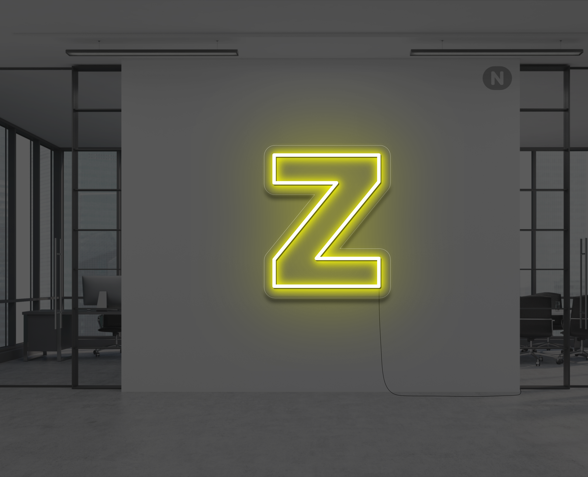 lettre-neon-z-jaune