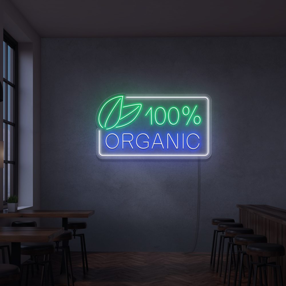 Enseigne néon 100% Organic