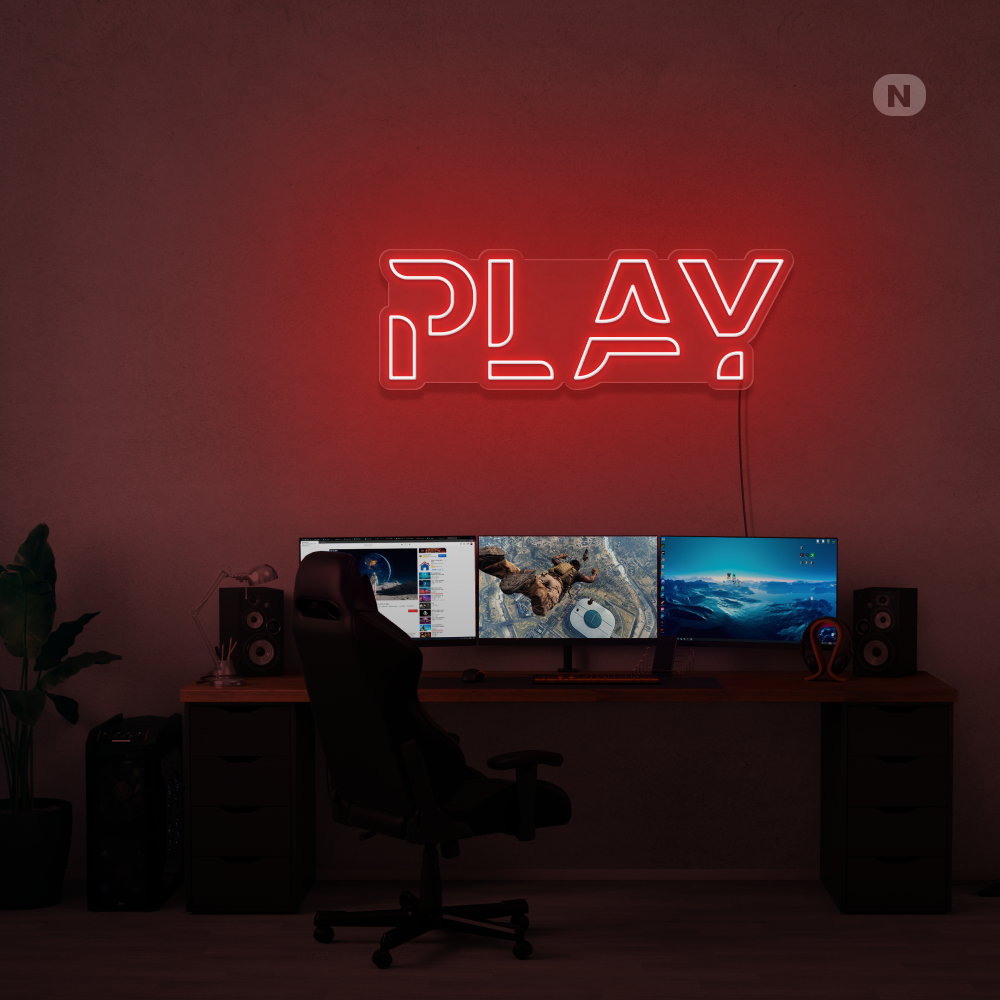 Enseigne néon Play