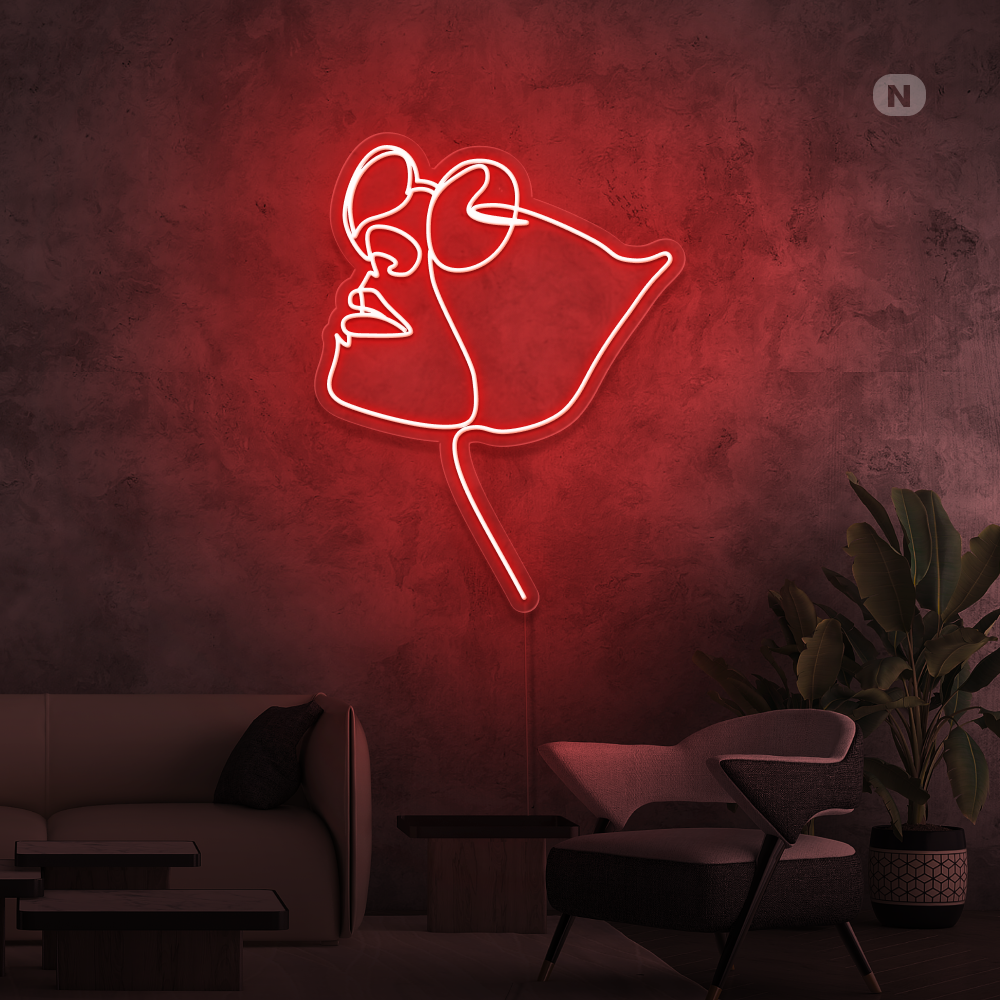 Enseigne néon Gezicht met bril