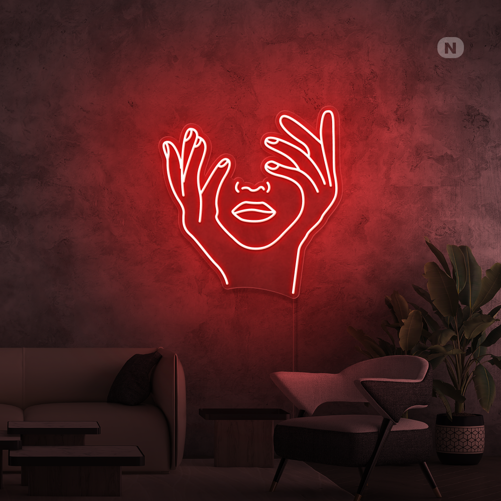 Enseigne néon Visage artistique