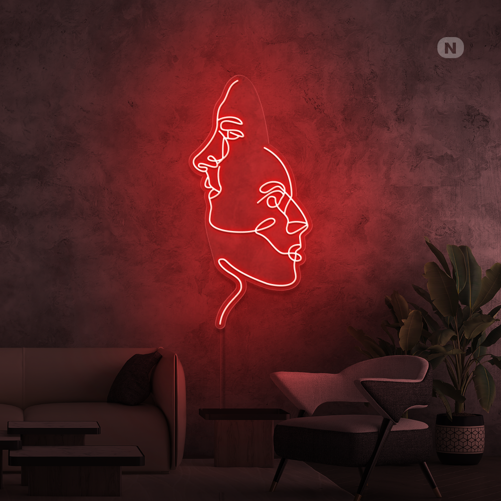 Enseigne néon Les visages