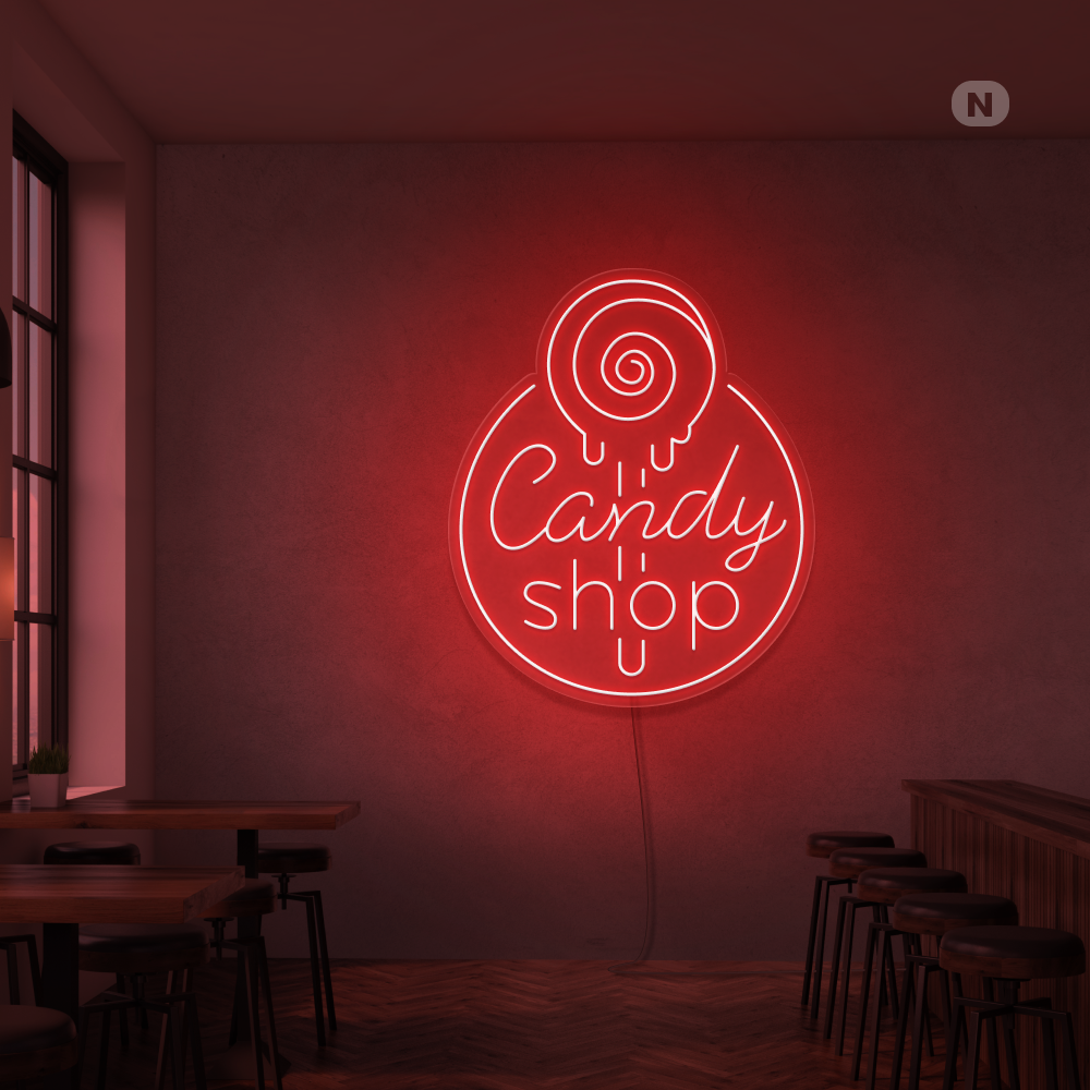 Enseigne néon Candy Shop