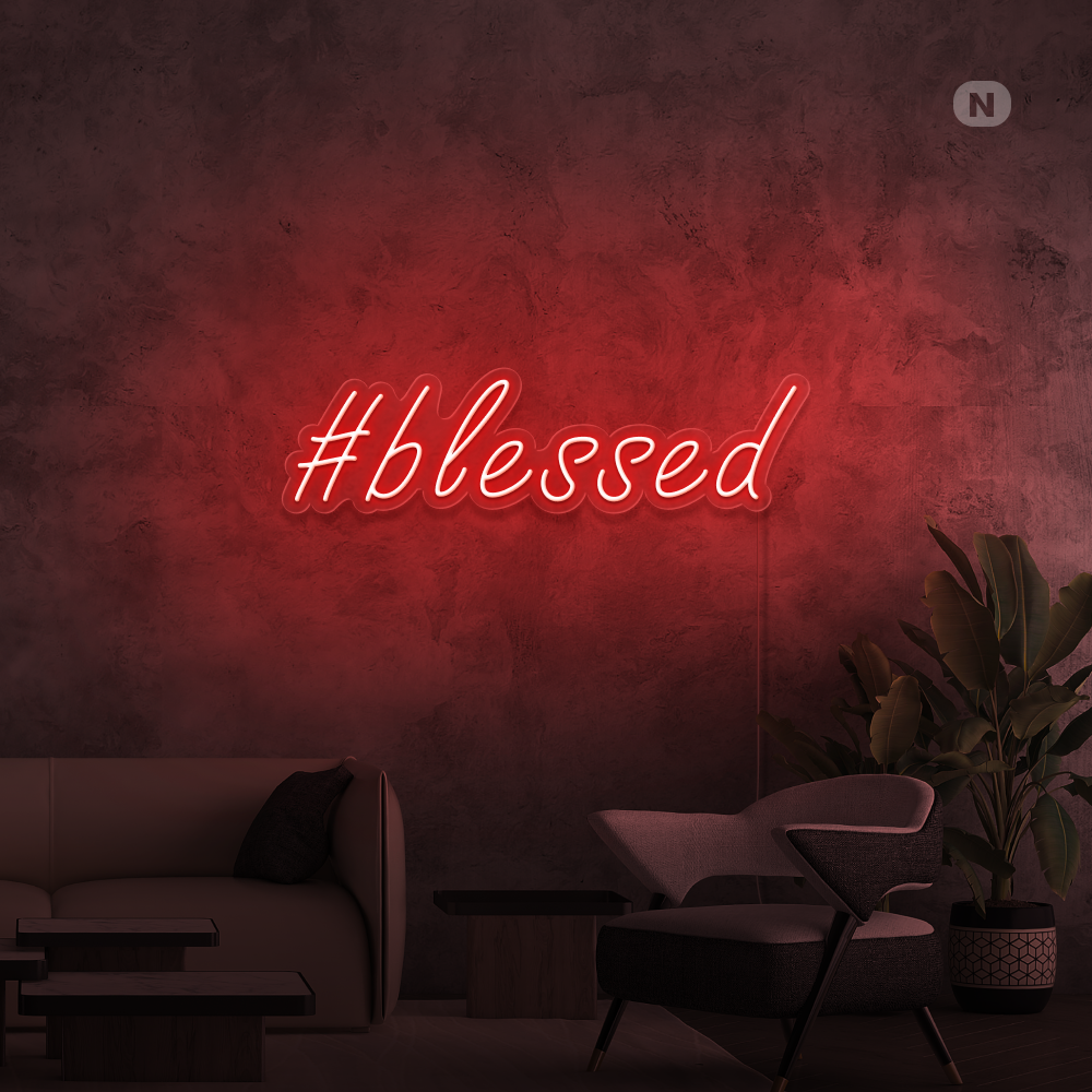 Enseigne néon #Blessed