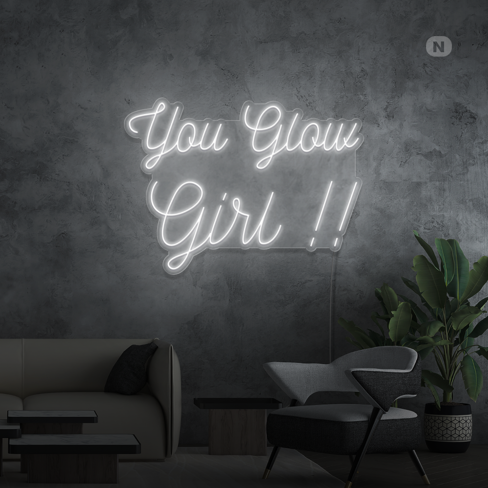 Enseigne néon You Glow Girl