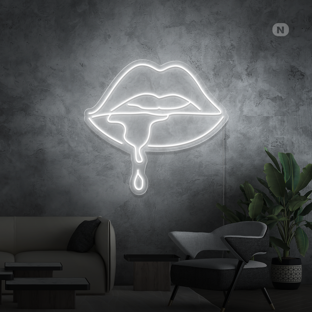 Enseigne néon Lèvres caustiques