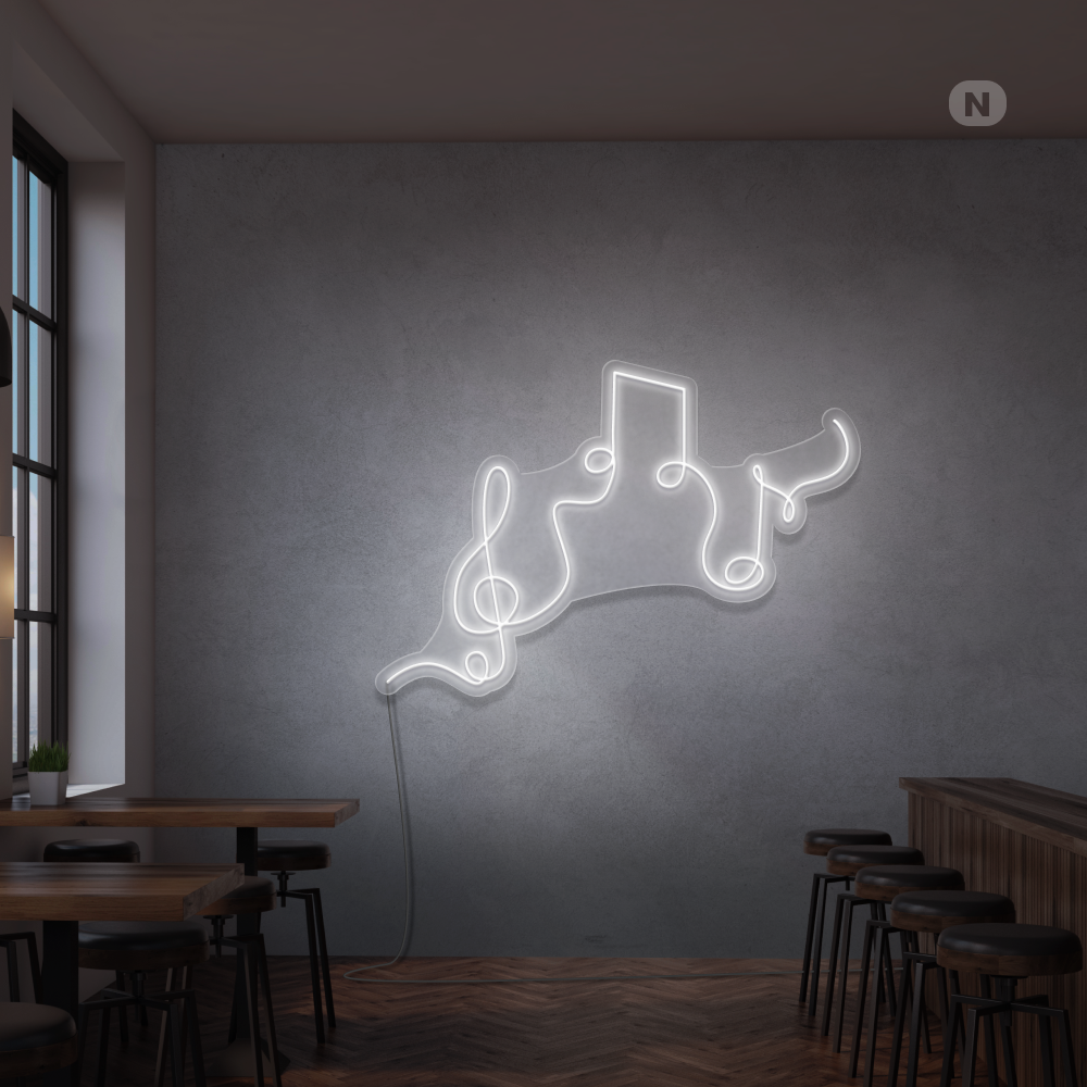Enseigne néon Notes de musique