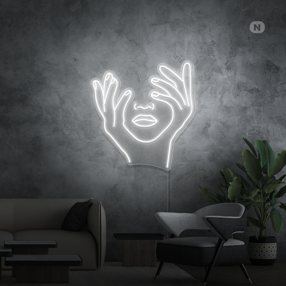 Enseigne néon Visage artistique