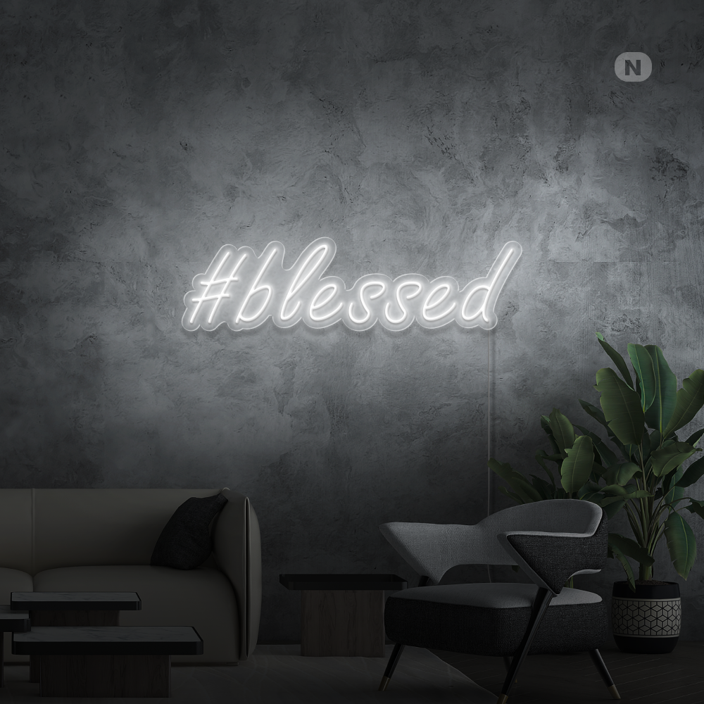 Enseigne néon #Blessed