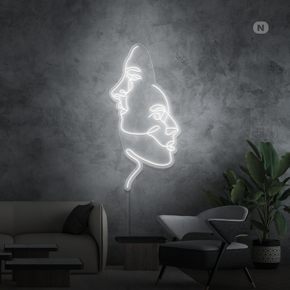 Enseigne néon Les visages