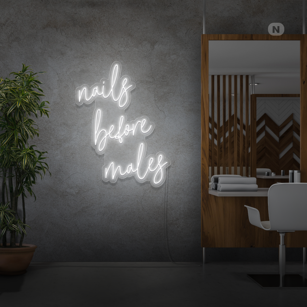 Enseigne néon nails before males