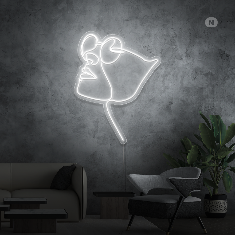 Enseigne néon Gezicht met bril