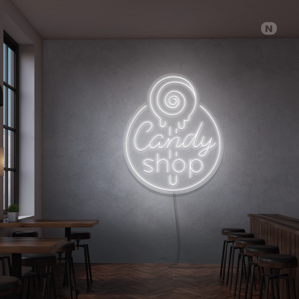 Enseigne néon Candy Shop