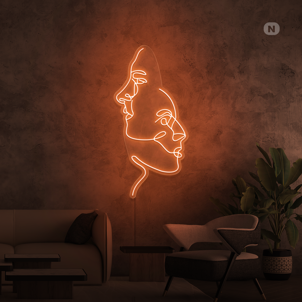 Enseigne néon Les visages
