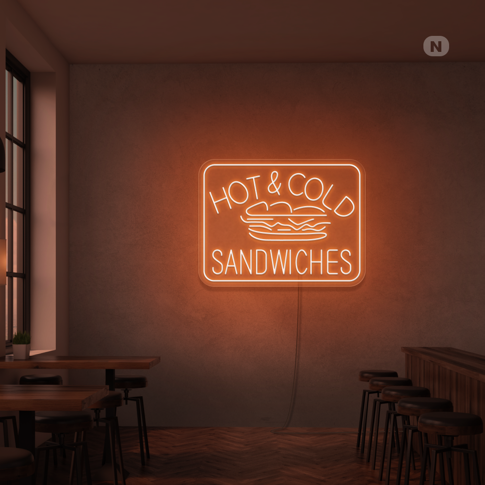 Enseigne néon Hot & Cold Sandwiches