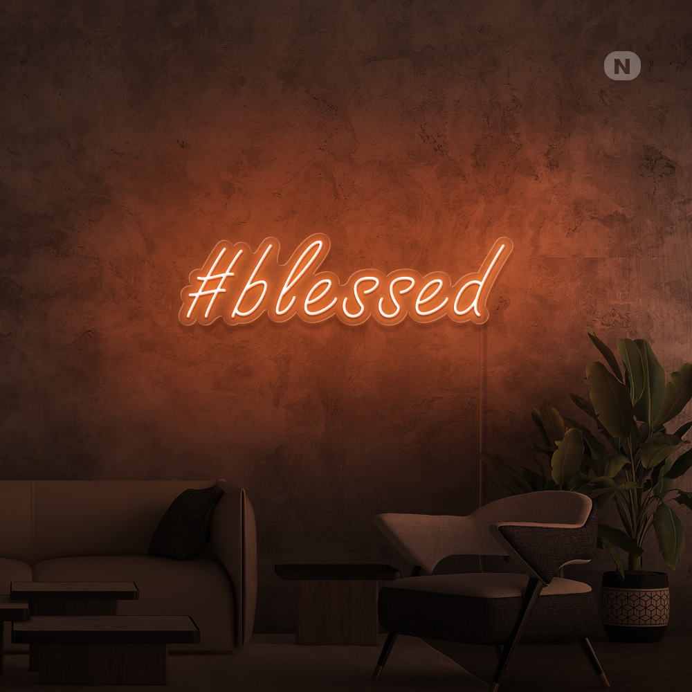 Enseigne néon #Blessed