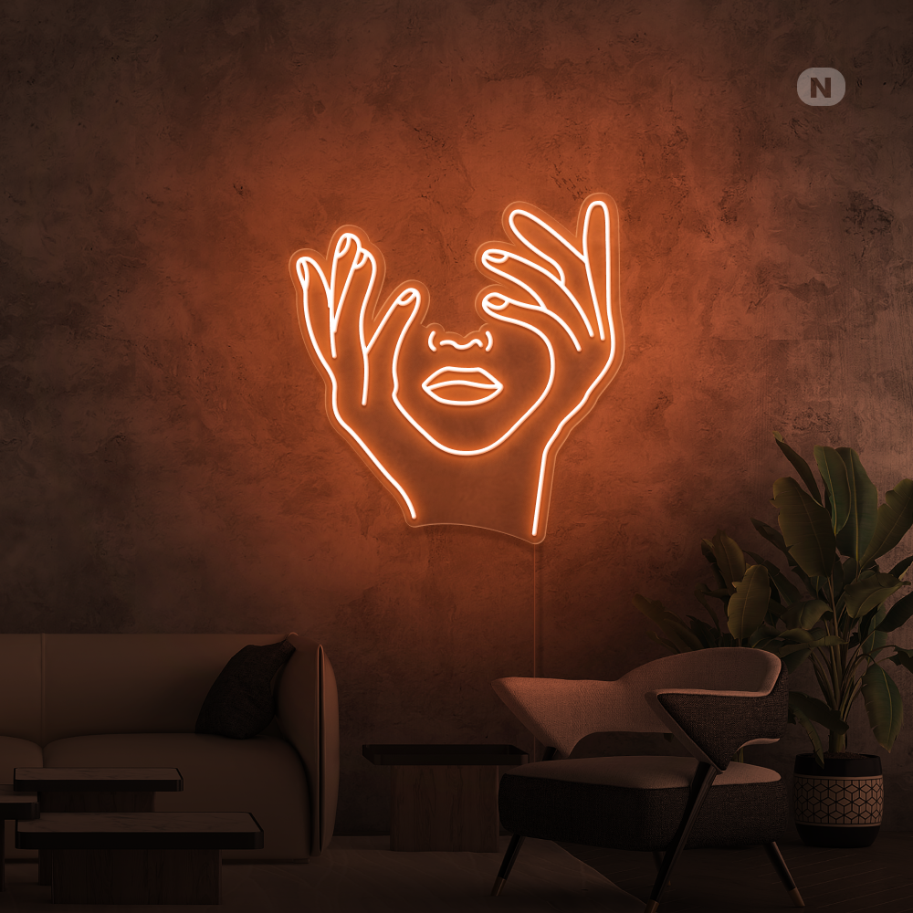 Enseigne néon Visage artistique