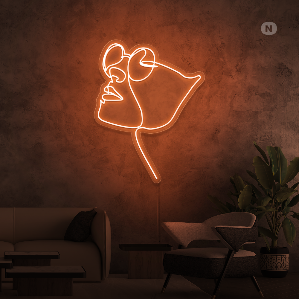 Enseigne néon Gezicht met bril