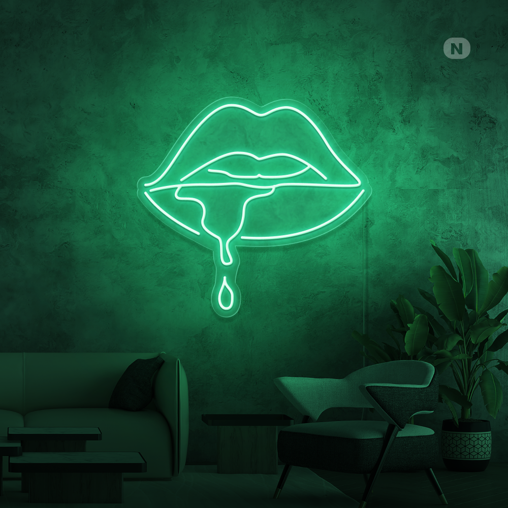 Enseigne néon Lèvres caustiques
