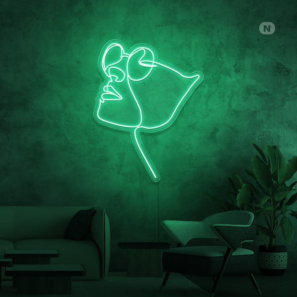 Enseigne néon Gezicht met bril