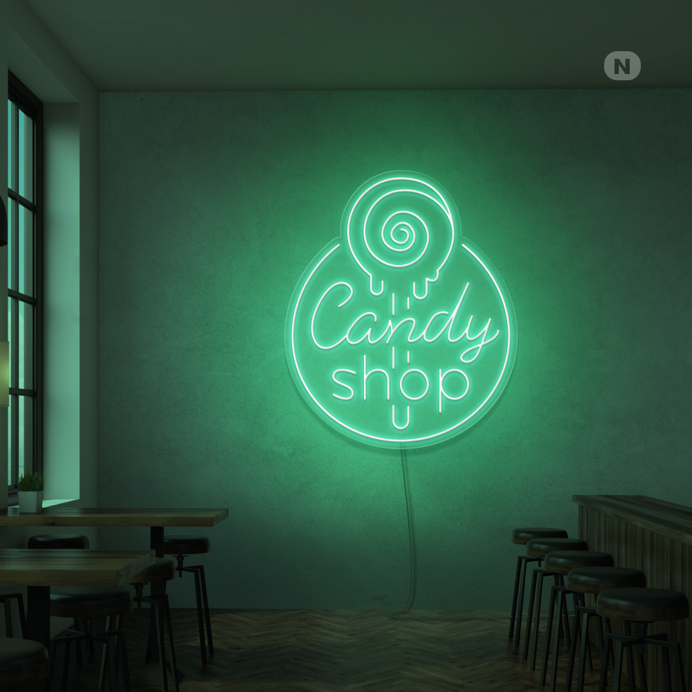 Enseigne néon Candy Shop