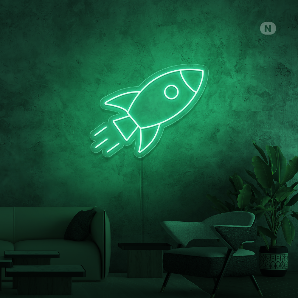 Enseigne néon Fusée