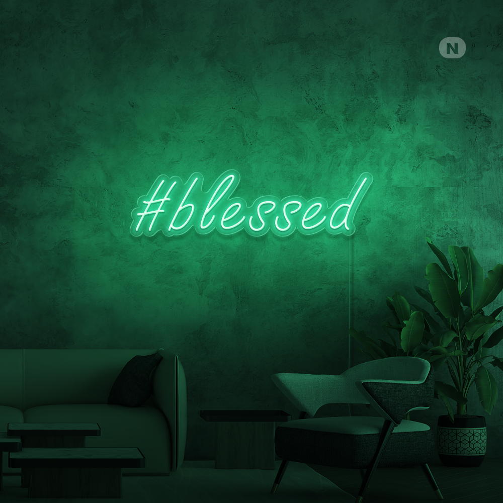 Enseigne néon #Blessed