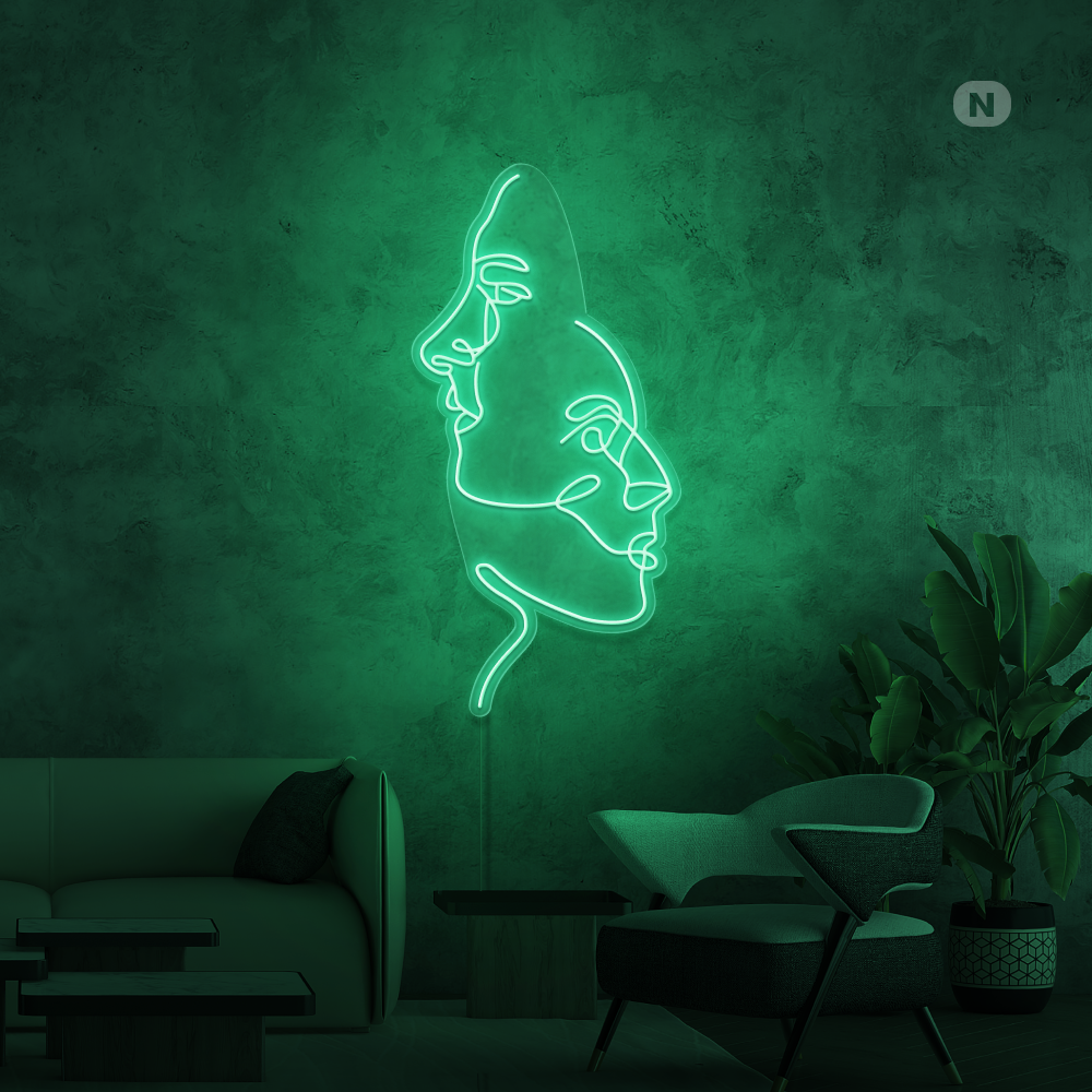 Enseigne néon Les visages