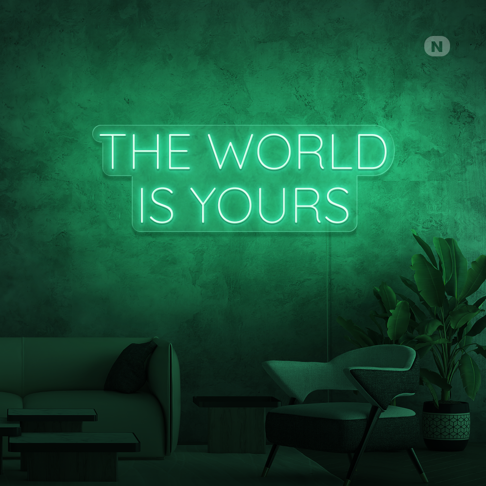 Enseigne néon The World Is Yours