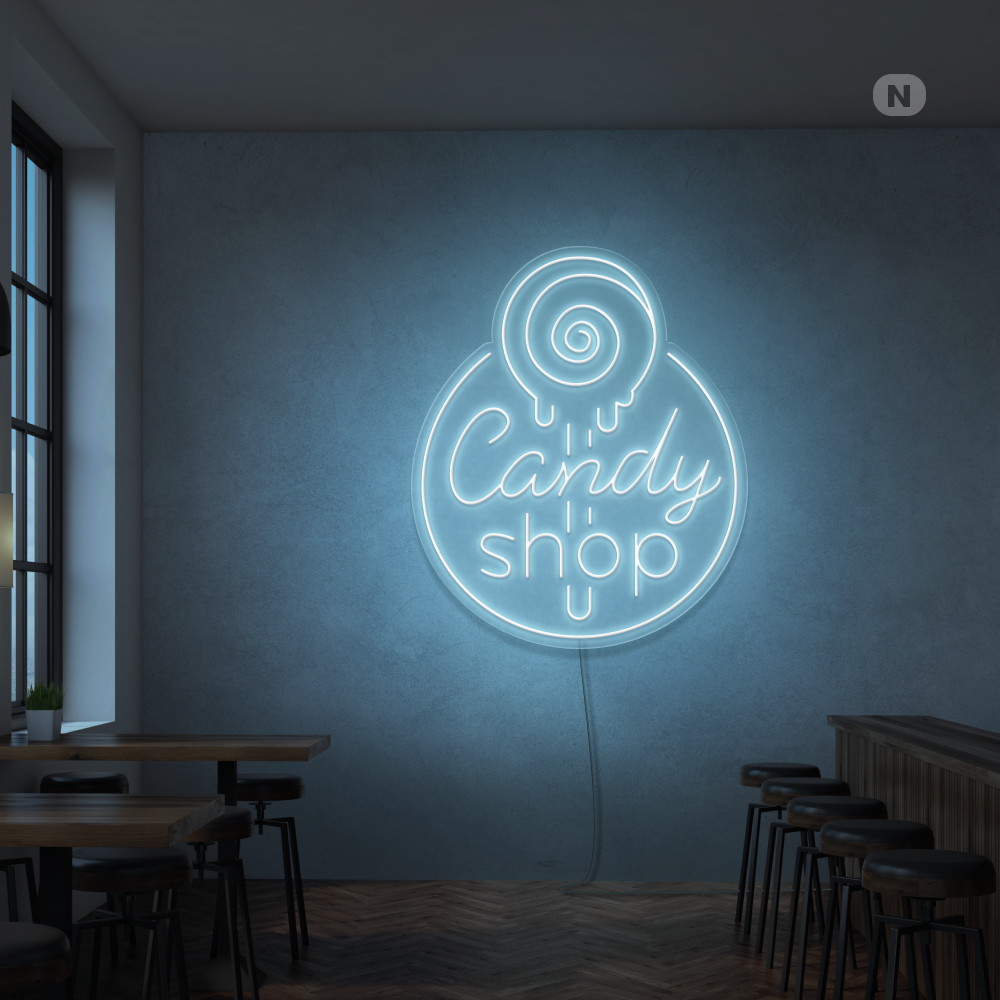 Enseigne néon Candy Shop