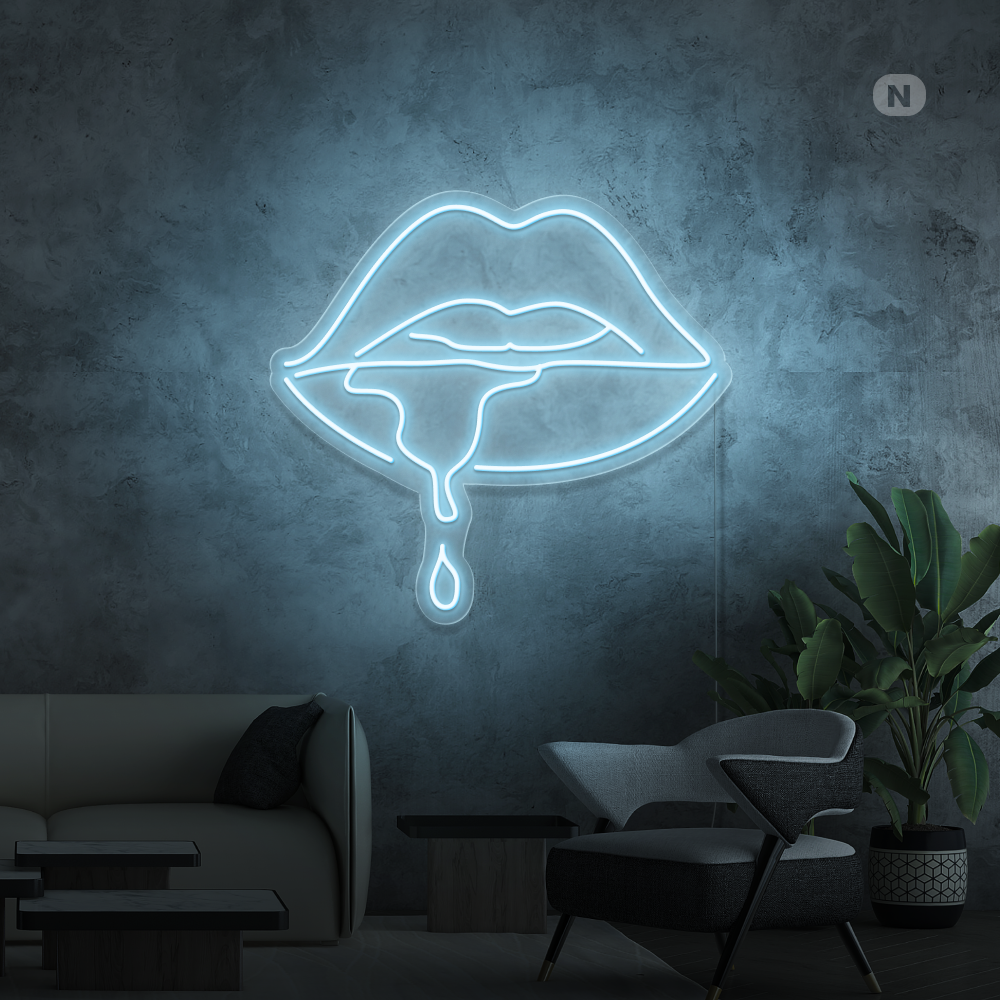 Enseigne néon Lèvres caustiques
