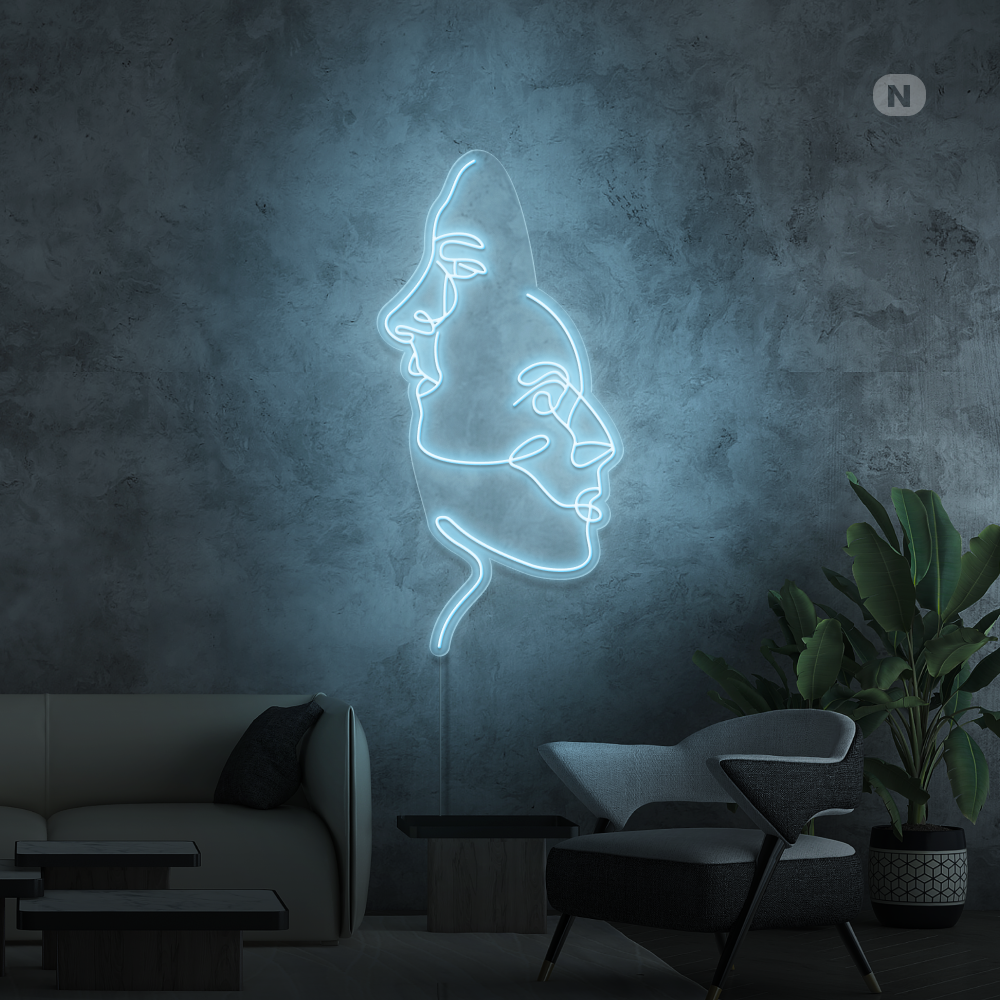 Enseigne néon Les visages