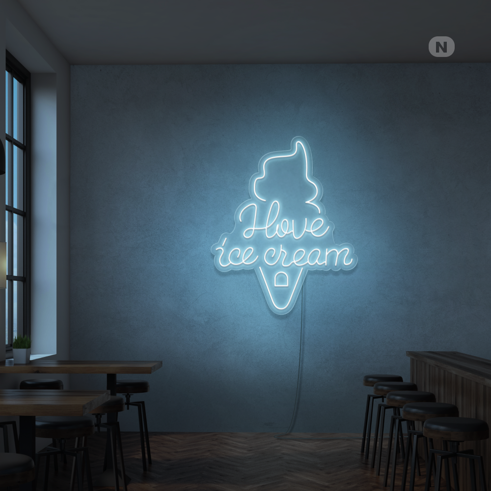 Enseigne néon I love ice cream