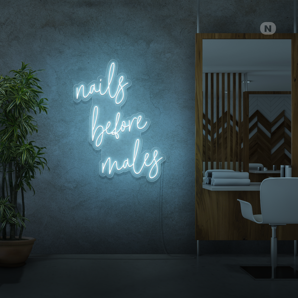 Enseigne néon nails before males