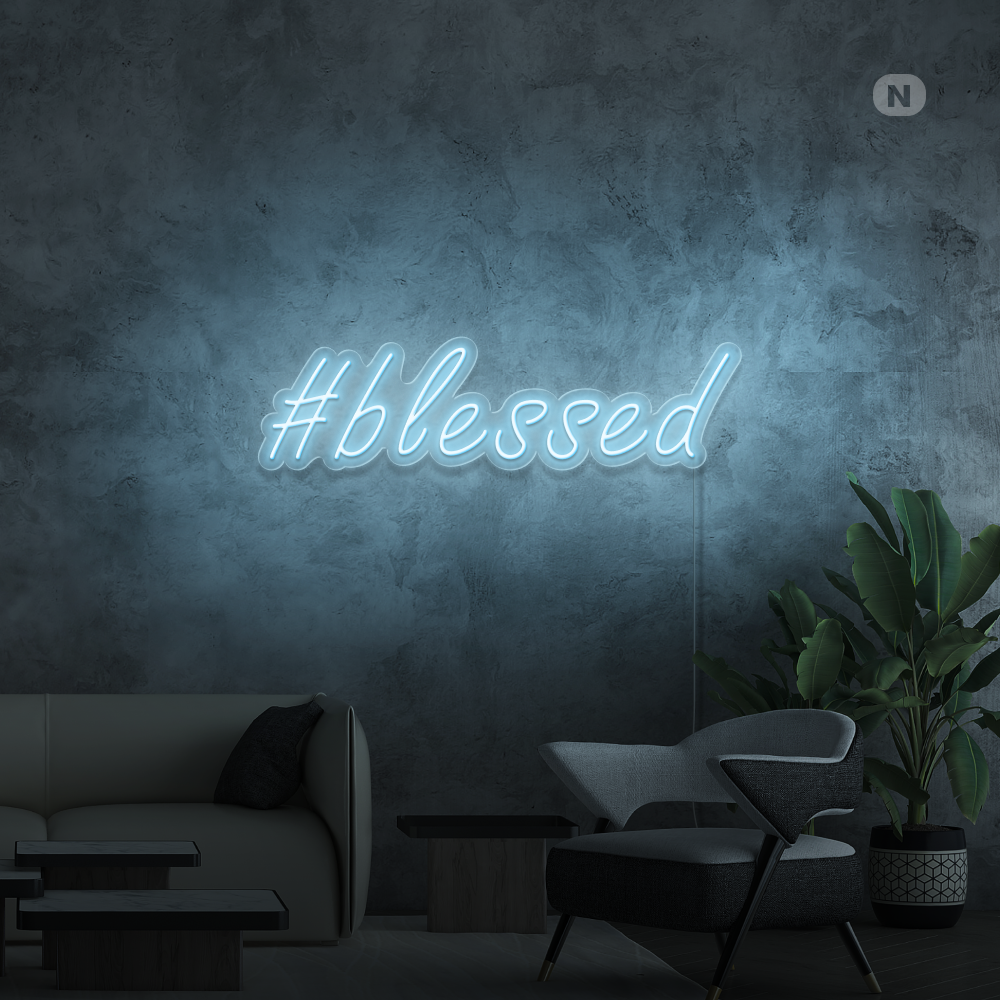 Enseigne néon #Blessed