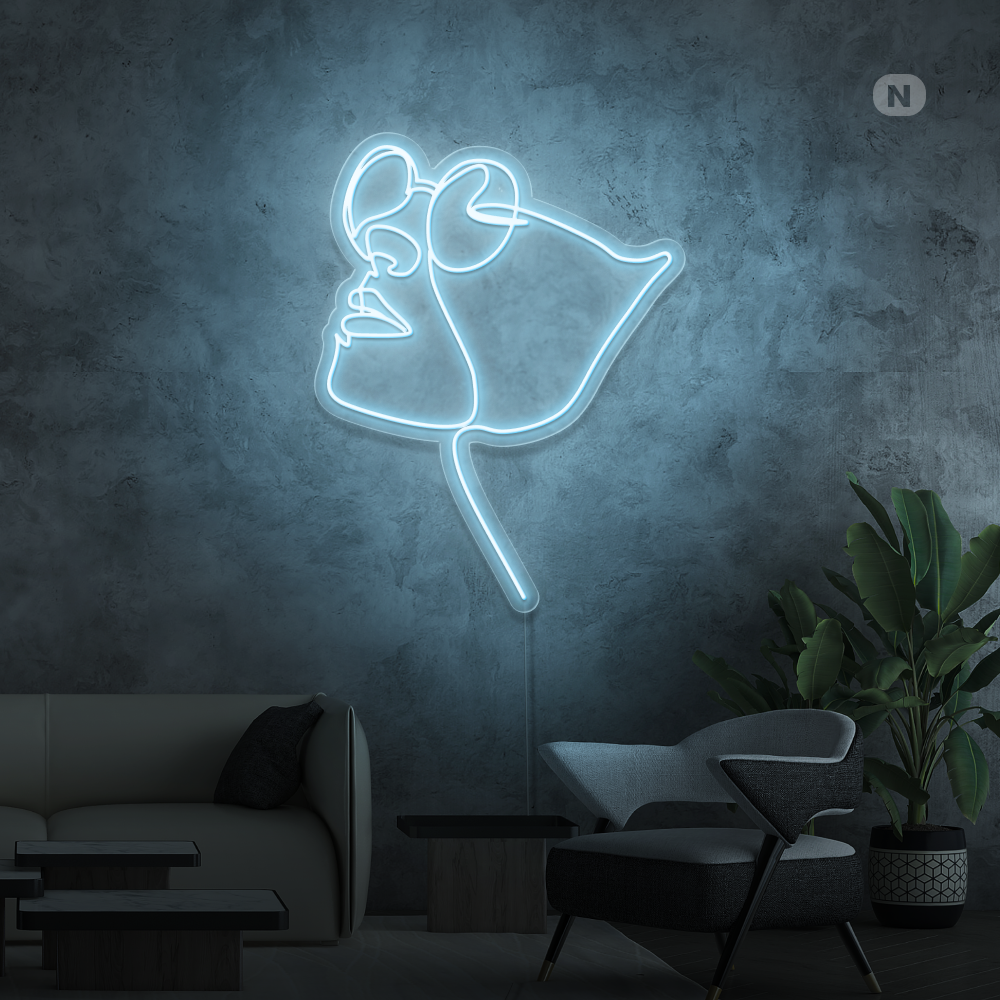 Enseigne néon Gezicht met bril