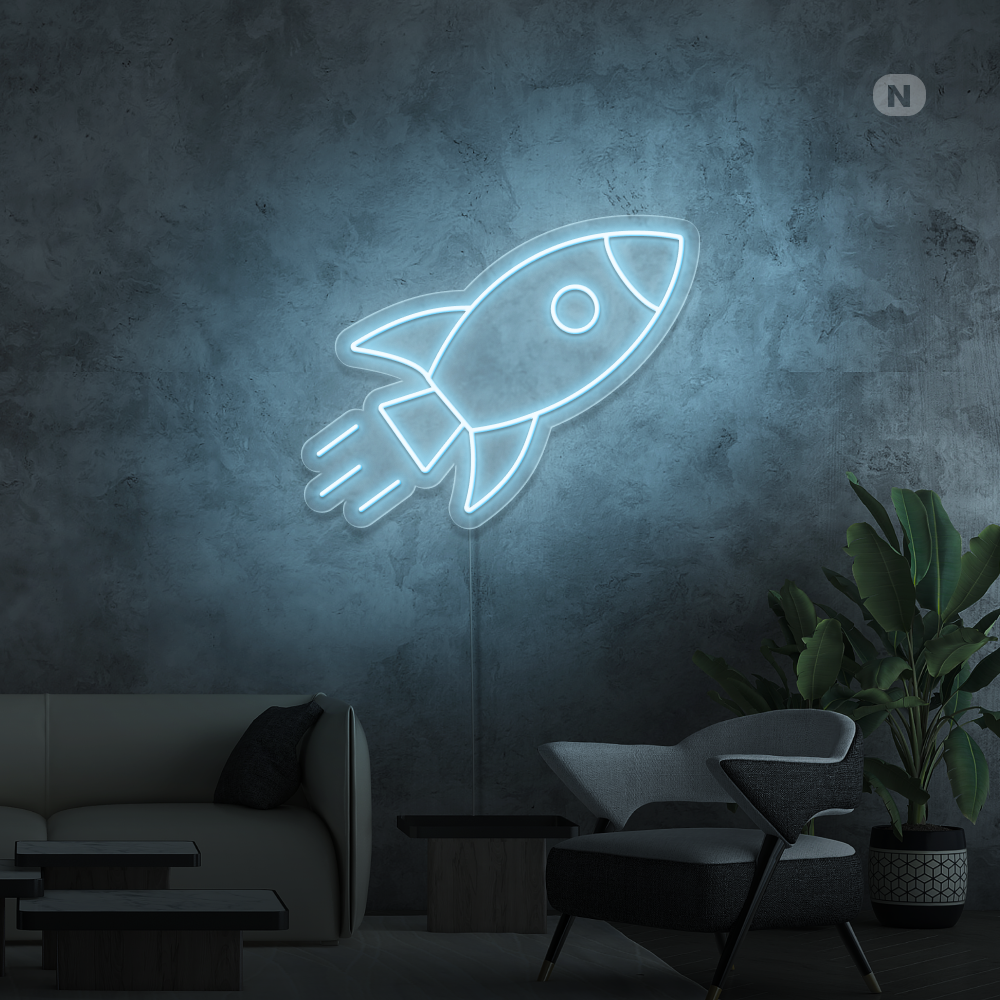 Enseigne néon Fusée