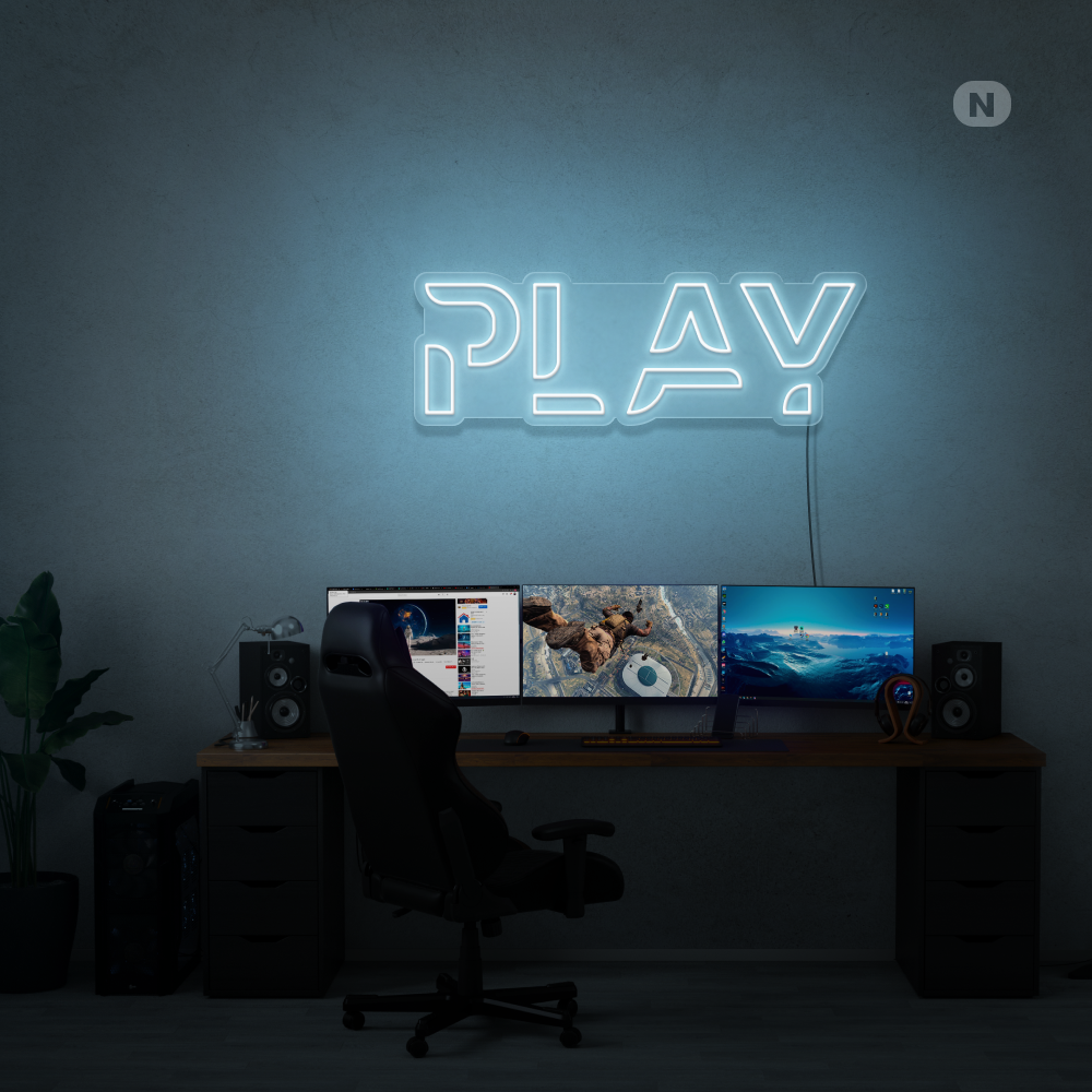 Enseigne néon Play
