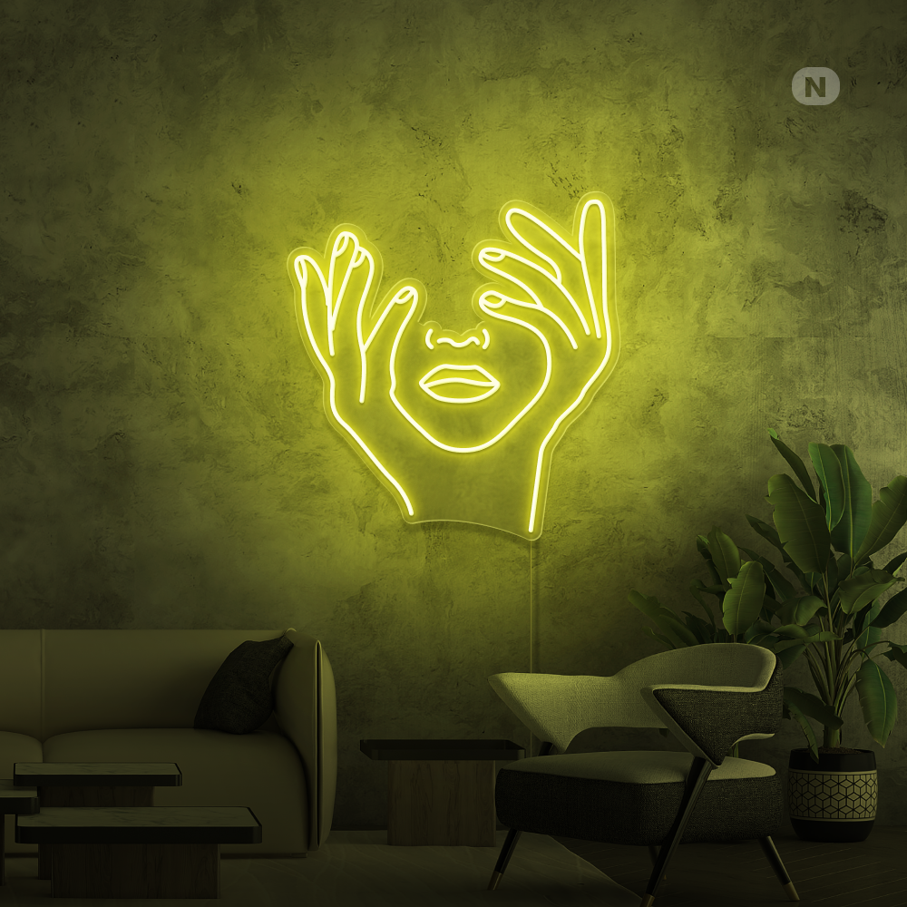 Enseigne néon Visage artistique
